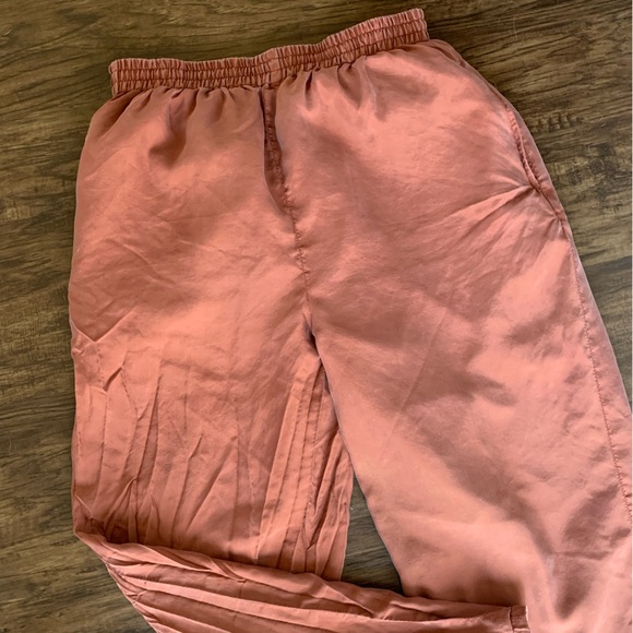 Vintage silk light burnt orange straight leg pant - Picture 2 of 9